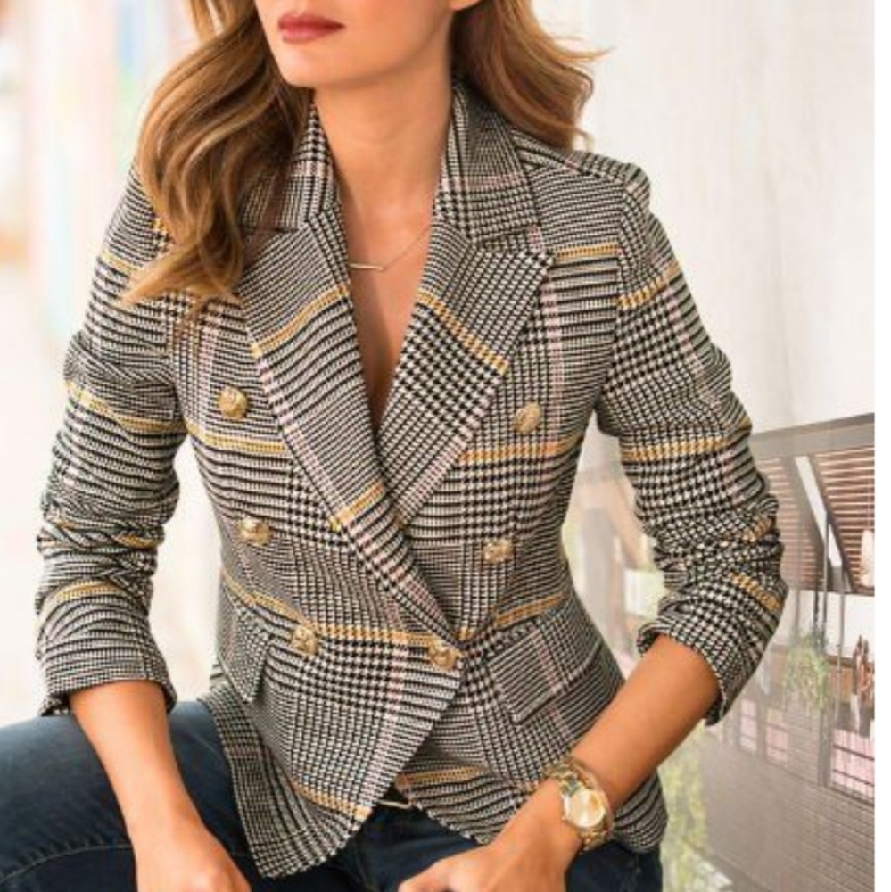 NWT Boston Proper Plaid Blazer size 14